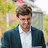 Student holding textbook